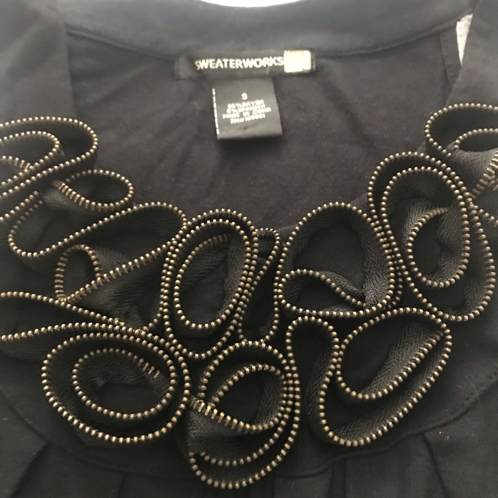 Black Tank Top with Zipper Detail